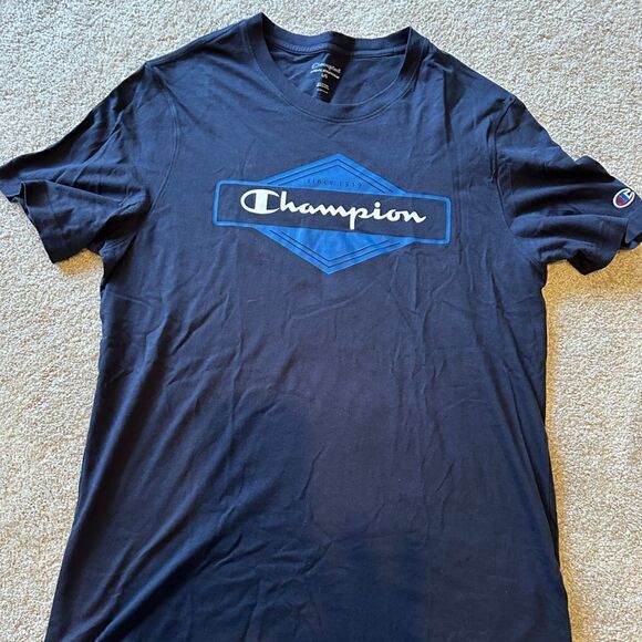 Men’s blue cotton champion T-shirt - Picture 1 of 2